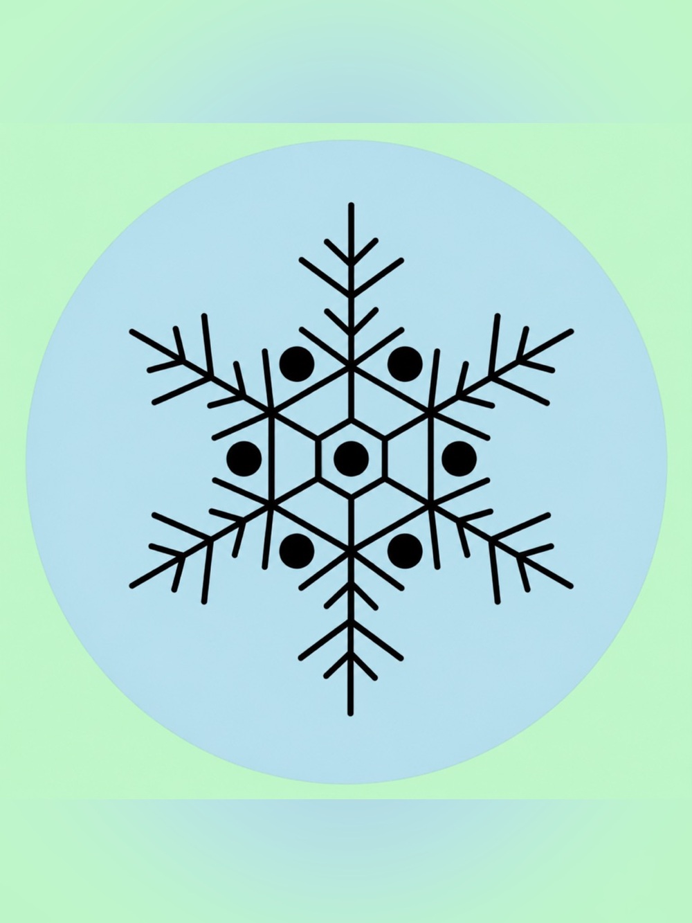 50 STICKERS - 2” ROUND - ‘SNOWFLAKE’ - BLUE
